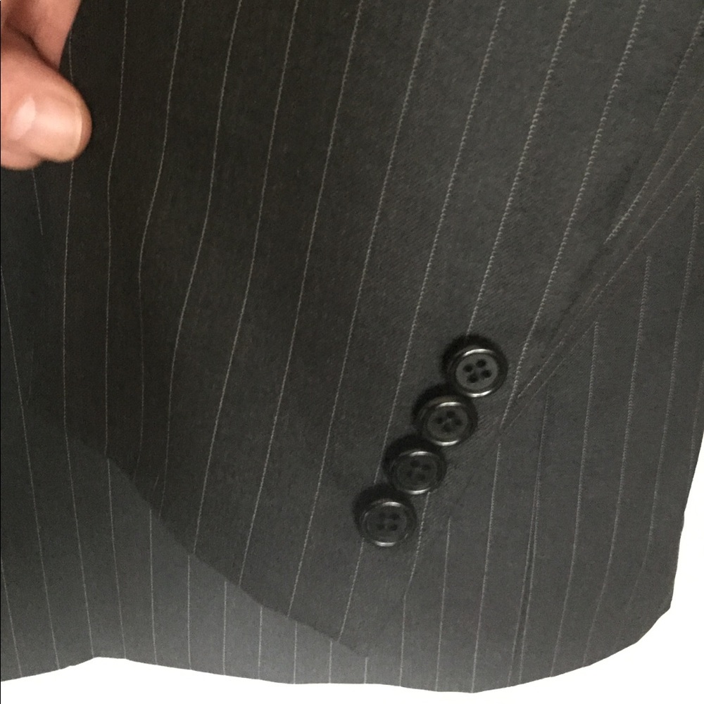 Hickey Freeman 46 R Blazer Grey Pinstripe Jacket - Picture 4 of 8